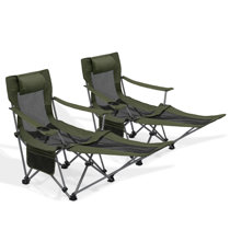 Folding quad chair online with footrest